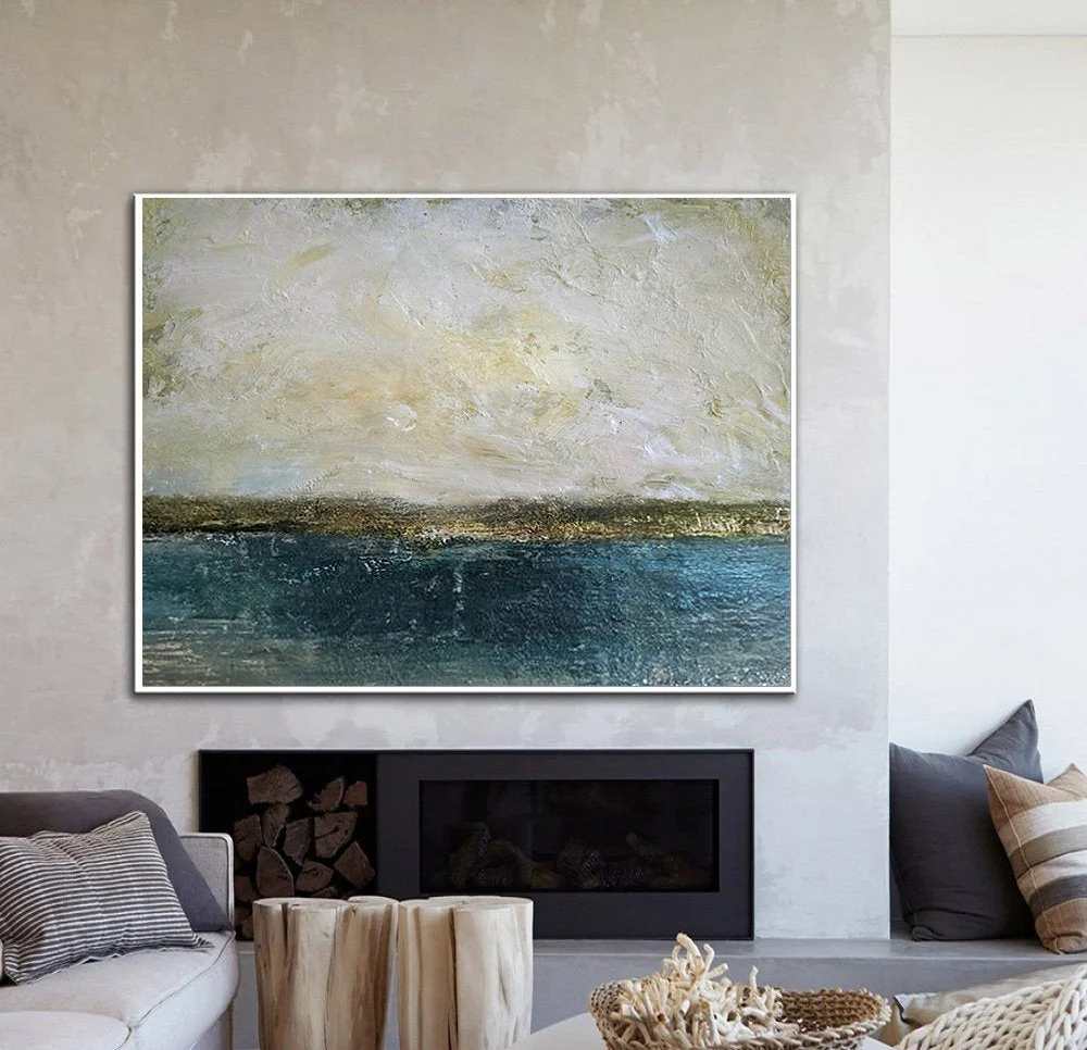 Navy Sky Minimalist Not Abstract Canvas Artwork SU26A wall art